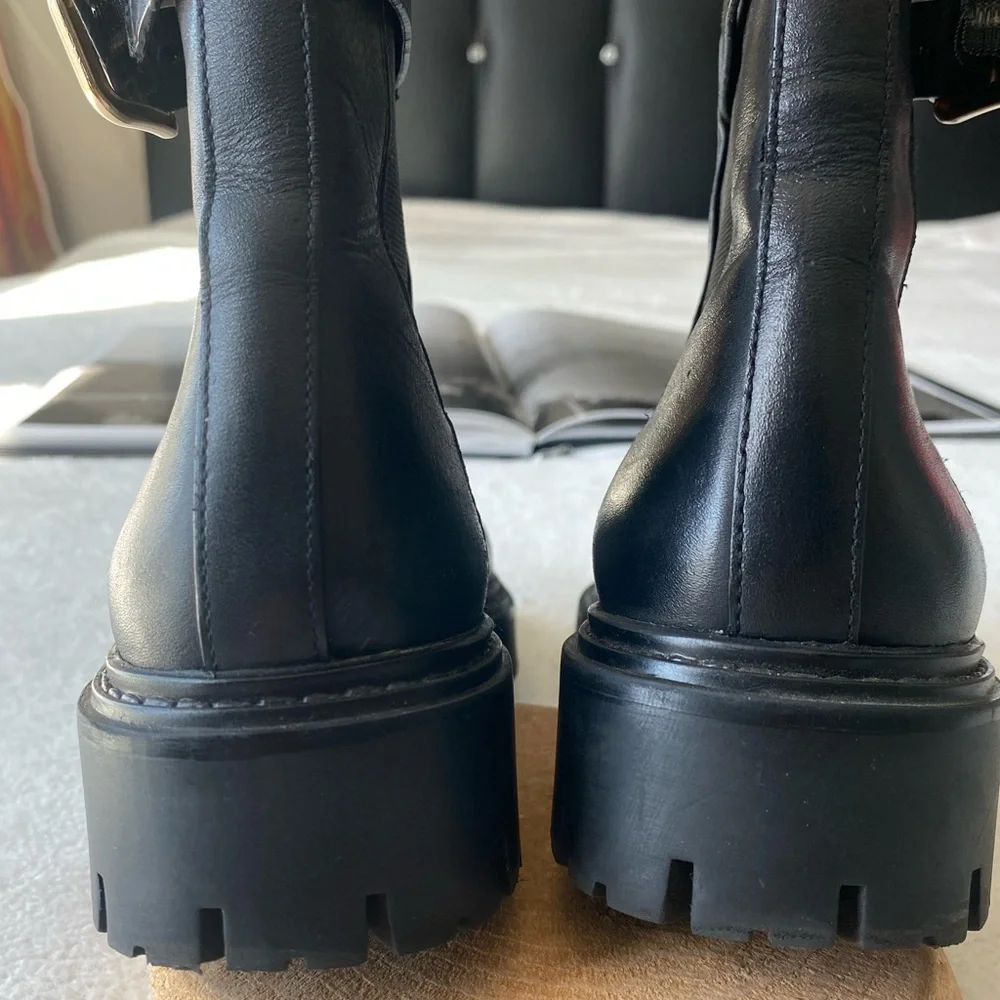 Zara Leather Ankle Moto Boots, EU 37 - Picture 12 of 16